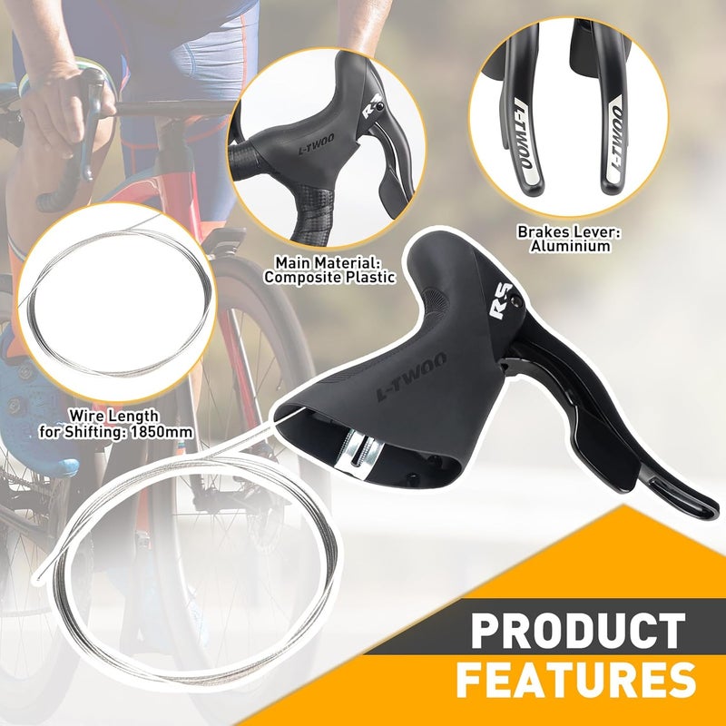 WEEROCK L-TWOO Road Bike Shift Lever 2x7/ 2x8/ 2x9/ 2x10 Speeds Road Bicycle Shifters with Brake Levers Compatible with Shimano - Image 5